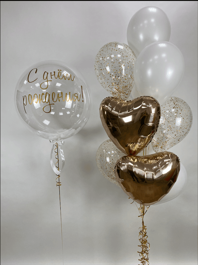 Композиция "С днём рождения Rose Gold"