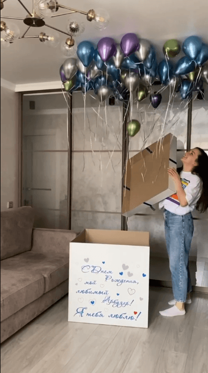 Композиция с коробкой сюрприз "Хром"