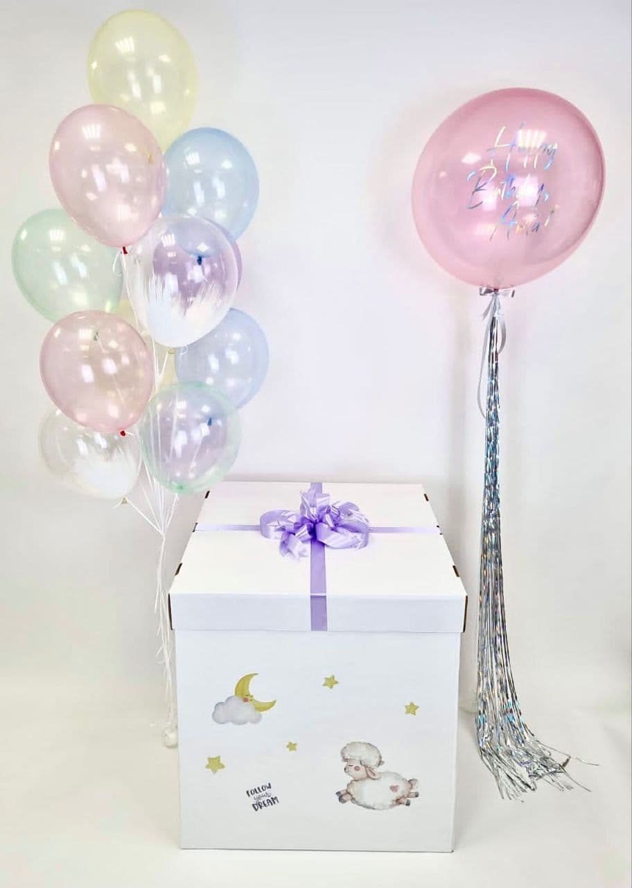 Композиция с коробкой сюрприз "Кристальные брызги"