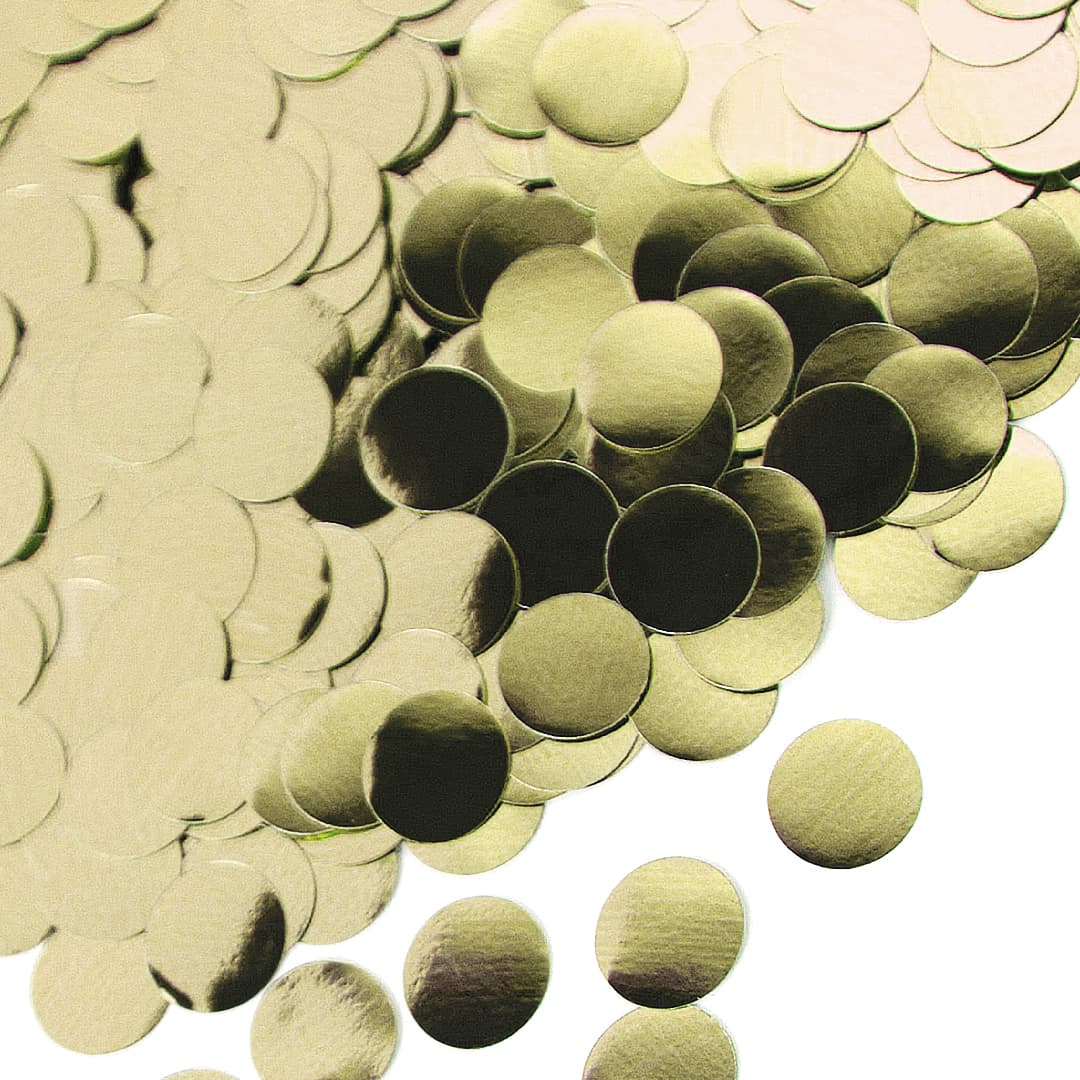 Конфетти фольга Круг, Светлое золото , Металлик, 1 см, 1 гр.