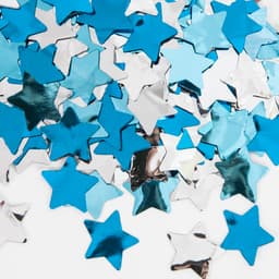 Конфетти фольга, звезды голубой микс 1,5 см 1 гр