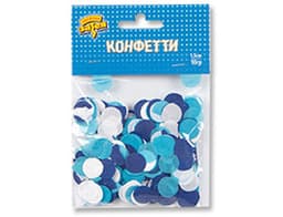 Конфетти Круги тишью ассор Голубое 1 гр
