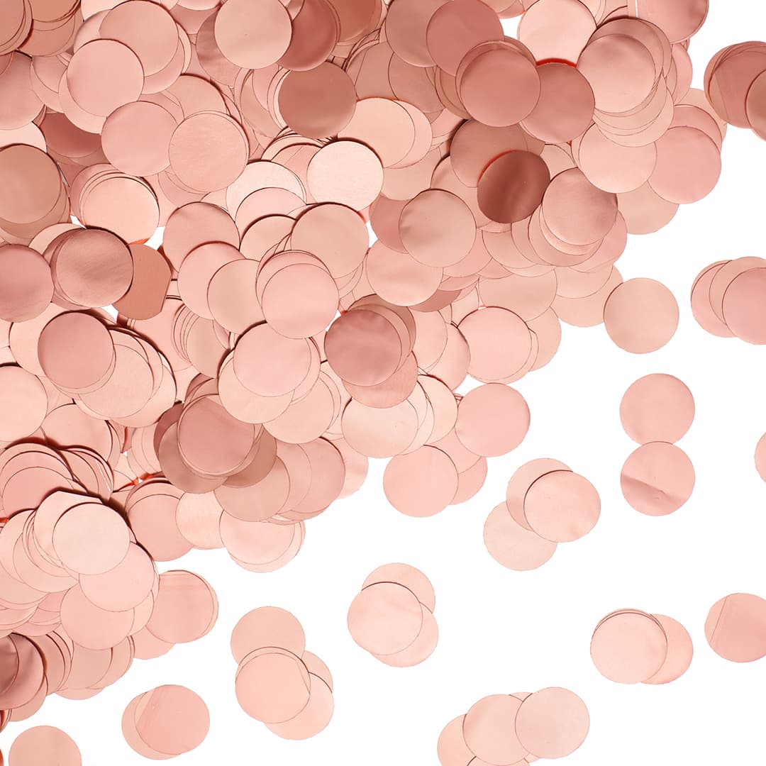 Конфетти круглое розовое золото хром 2 см., 1 гр.