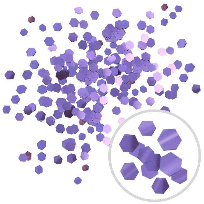 Конфетти шестигранное лавандовый/сиреневый 1 гр