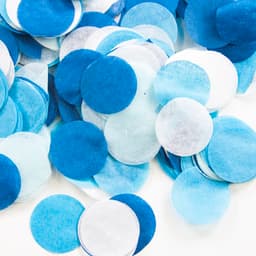 Конфетти тишью круг, голубой микс, 2,5 см 1 гр.