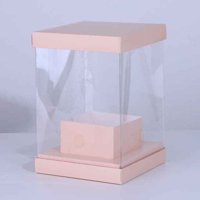 Коробка для цветов с вазой и PVC окнами складная «Бежевая», 16 х 23 х 16 см Коробка для цветов с вазой и PVC окнами складная «Бежевая», 16 х 23 х 16 см