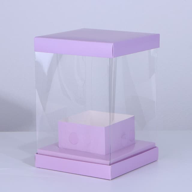 Коробка для цветов с вазой и PVC окнами складная «Лаванда», 16 х 23 х 16 см Коробка для цветов с вазой и PVC окнами складная «Лаванда», 16 х 23 х 16 см