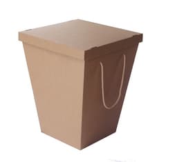 Коробка L для транспортировки цветов с крышкой 250*400*525, крафт