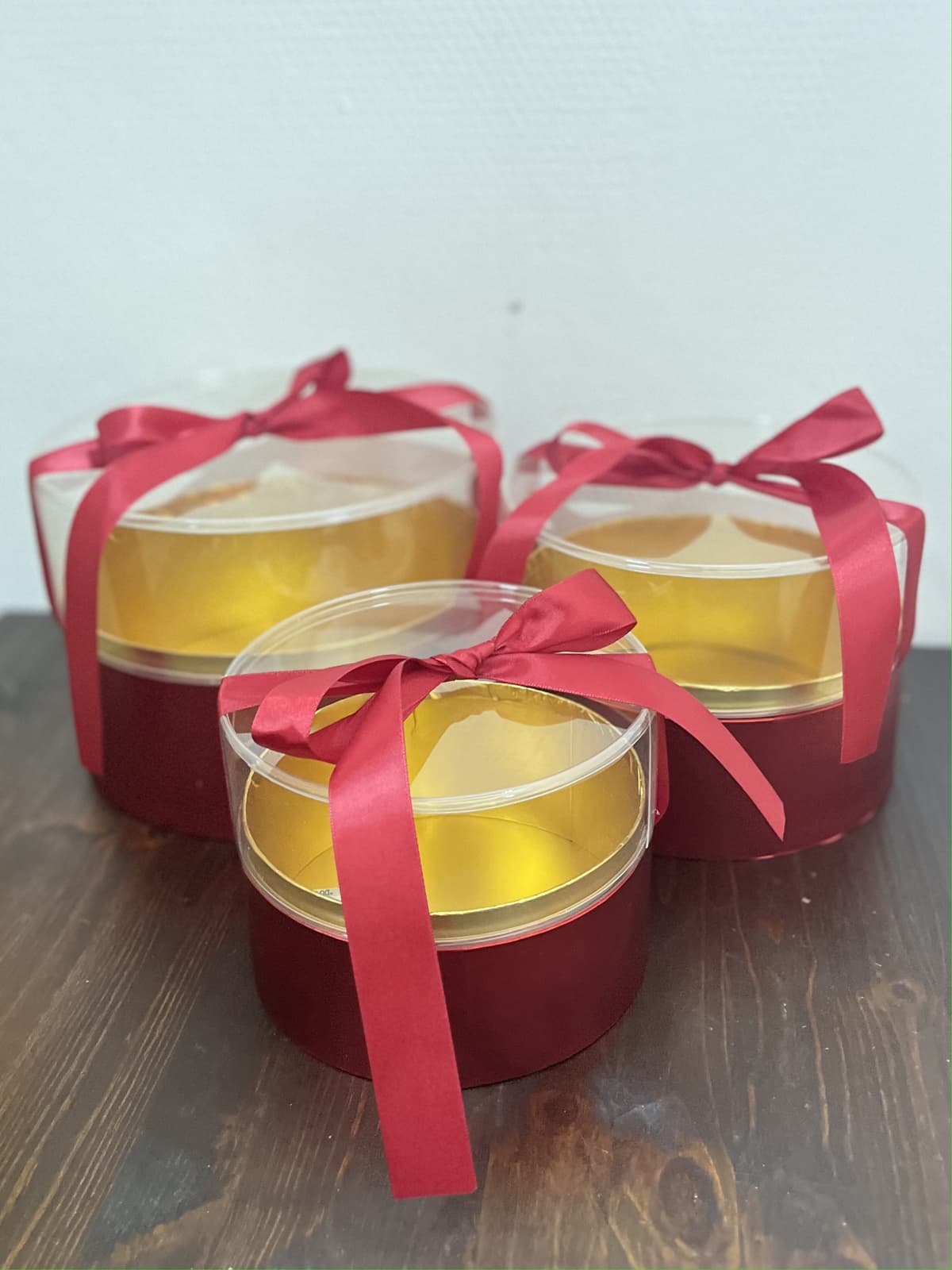 Коробка с прозрачной крышкой, красная, 18 x h14 см