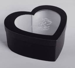 Коробка-сердце с PVC «Тебе от меня», черный, 22 х 20 х 9 см