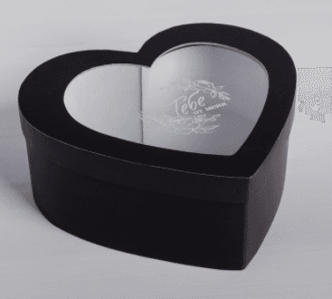 Коробка-сердце с PVC «Тебе от меня», черный, 22 х 20 х 9 см Коробка-сердце с PVC «Тебе от меня», черный, 22 х 20 х 9 см