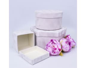 Коробка "Велюр" белая квадрат S 11 х 11 х 8,5 см