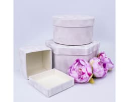 Коробка "Велюр" белая квадрат S 11 х 11 х 8,5 см