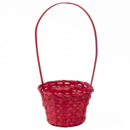 Корзина плетеная "Бамбук" D13хН9,5/28см. Красная Корзина плетеная "Бамбук" D13хН9,5/28см. Красная