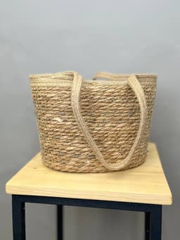 Корзина плетенная рогоз 30x20xH22xHH45 B25x18