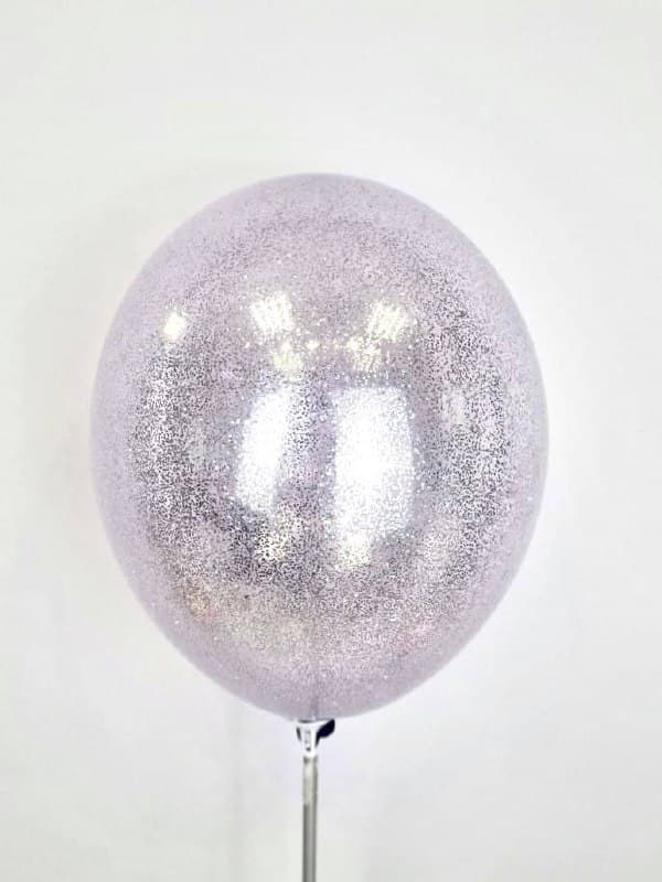 Кристалл с шестигранным конфетти (серебро) Кристалл с шестигранным конфетти (серебро)