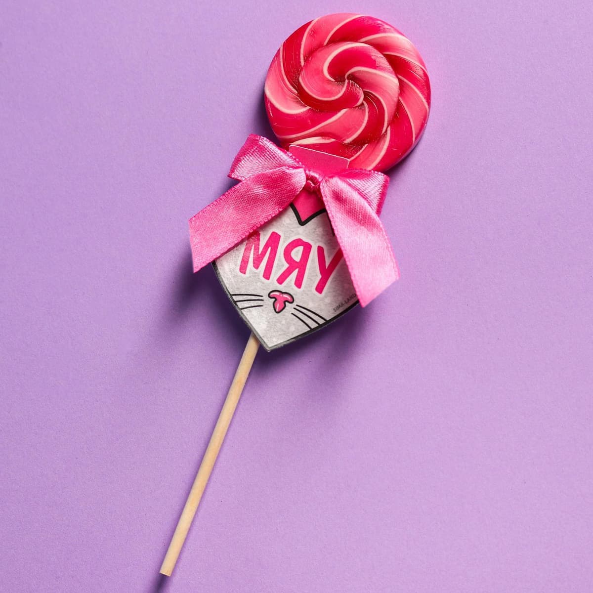 Леденец на палочке «Мяу»: со вкусом малины, 15 г