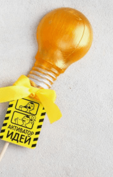 Леденец в форме лампочки «Активатор идей», вкус груши, 40 г