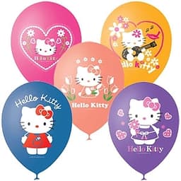 M 12"/30см Пастель+Декоратор (шелк) 1 ст. 3 цв. рис Hello Kitty