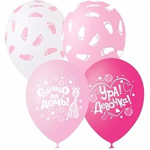 M 12"/30см Пастель+Декоратор (шелк) ассорти рис К рождению девочки M 12"/30см Пастель+Декоратор (шелк) ассорти рис К рождению девочки