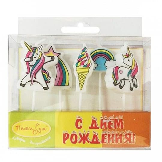 MC Свечи Единорог 5шт 3,6см MC Свечи Единорог 5шт 3,6см