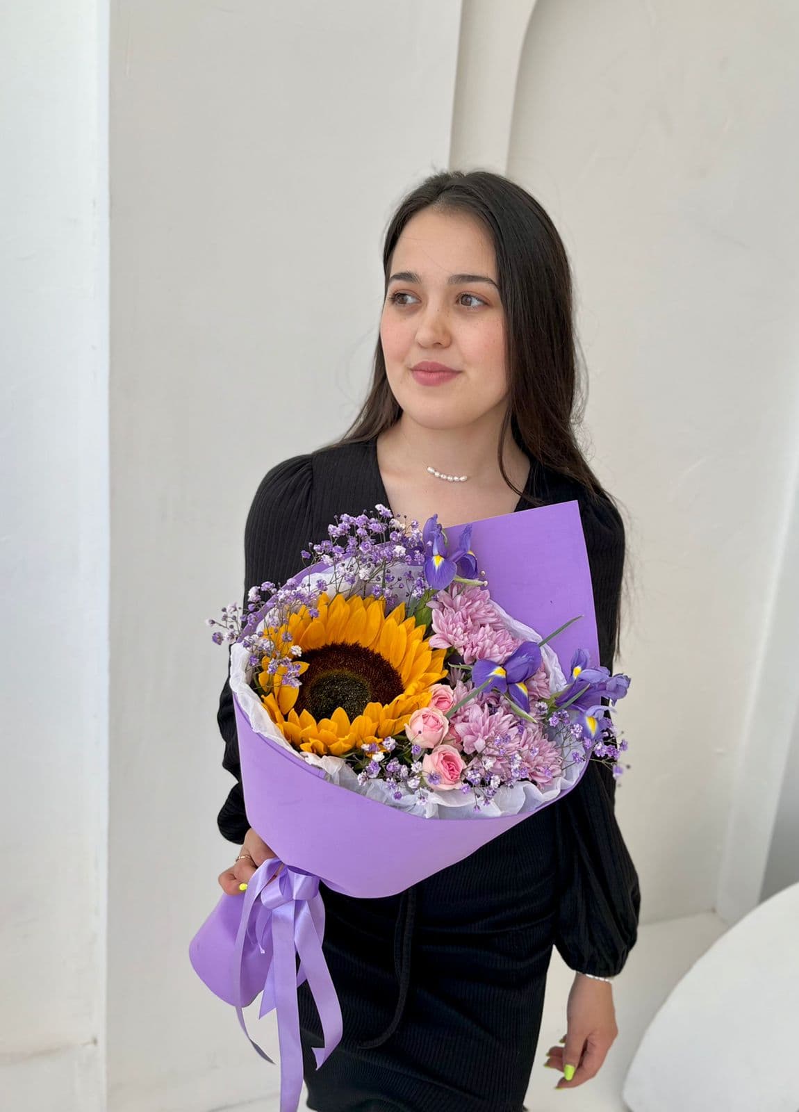 Мини букет с подсолнухом