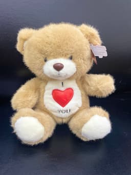 Мишка  с сердечком на животе, коричневый
