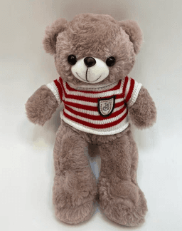 Мягкая игрушка "Мишка", коричневый в красной кофте
