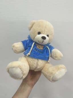 Мягкая игрушка «Мишка в толстовке» голубая 25 см