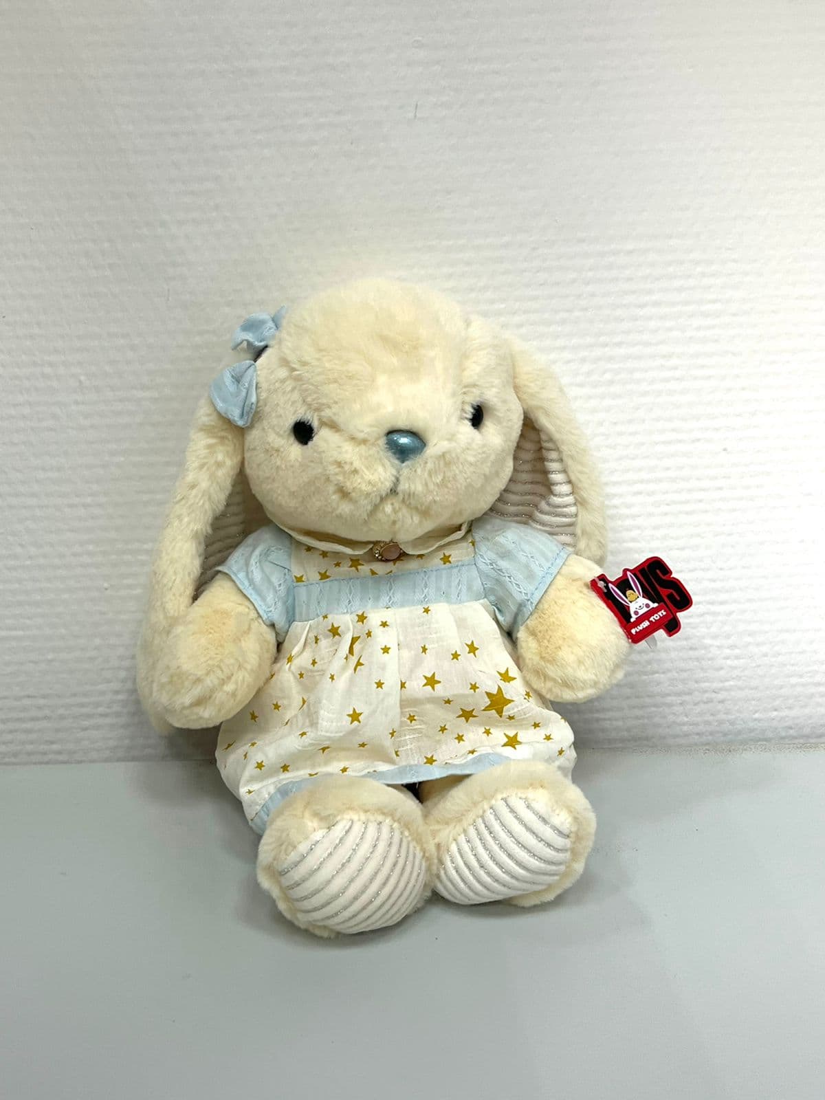 Мягкая игрушка «Зайчик с бантиком» голубая 22 см