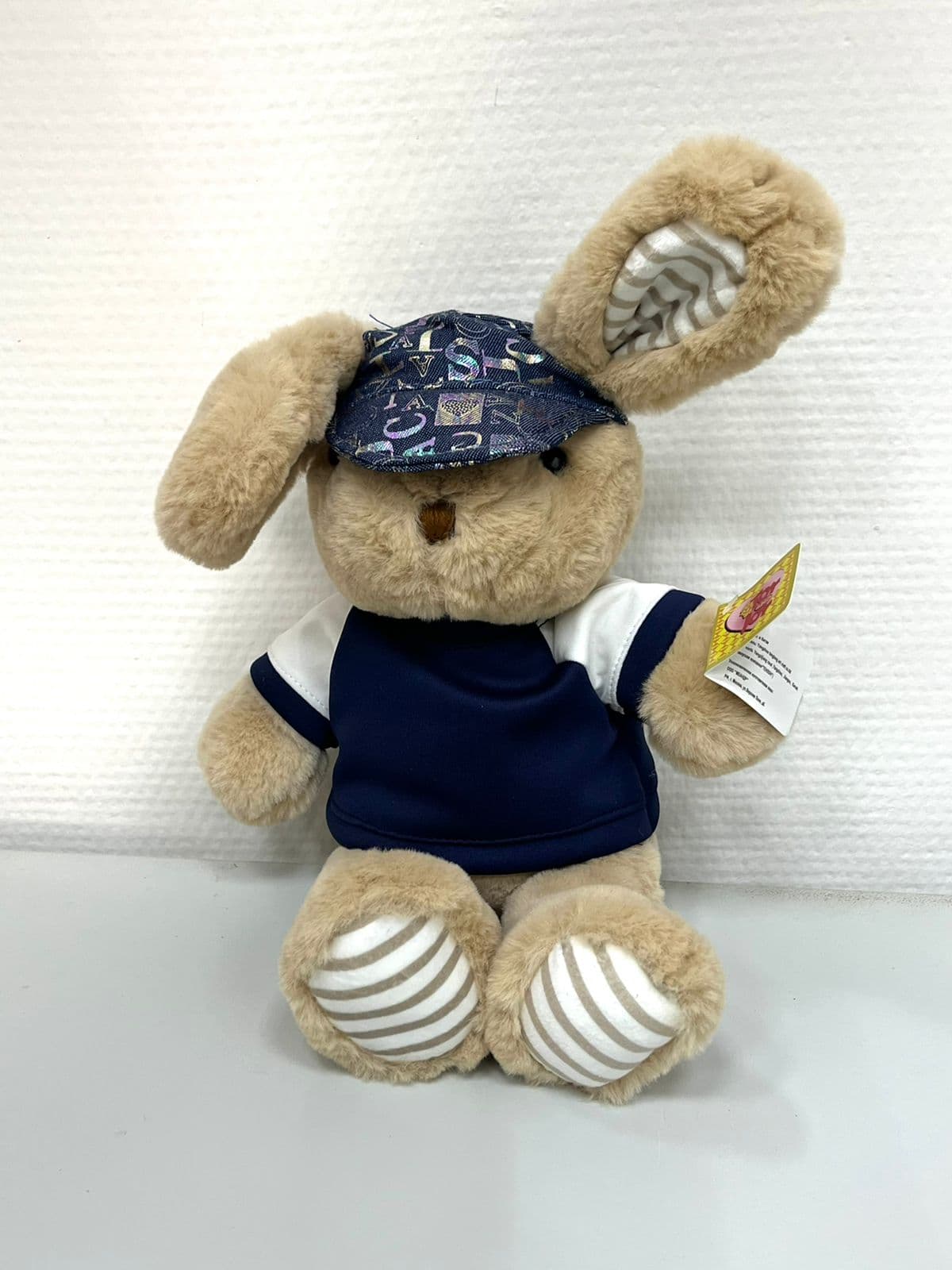 Мягкая игрушка «Зайчик в кепке» черный 22 см