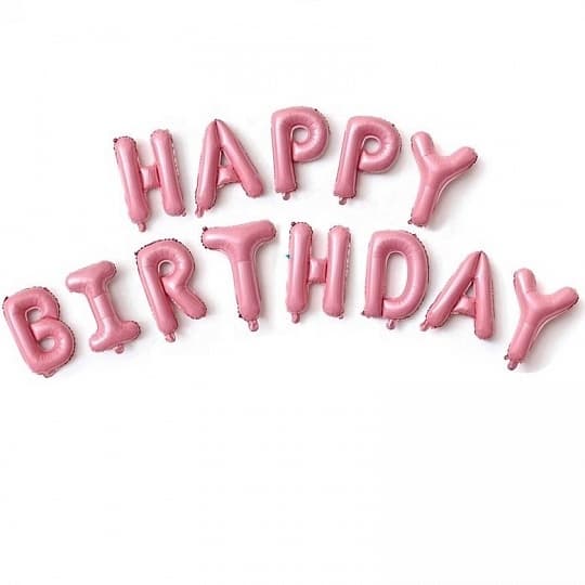Набор шаров-букв (16"/41см) Happy Birth Day.розовый