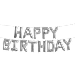 Набор шаров-букв (16"/41см) Happy Birthday,серебро (только воздухом)