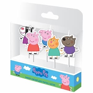Набор свечей Пеппа и друзья на палочке 5шт