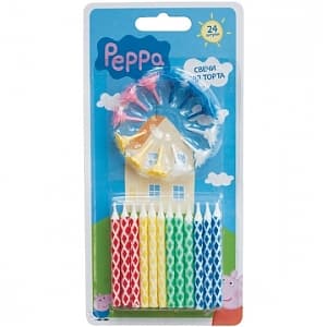 Набор свечей с держат. 24см 6см Свинка Пеппа Набор свечей с держат. 24см 6см Свинка Пеппа