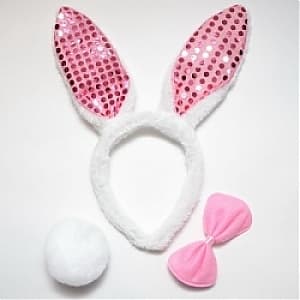 Набор (ушки, бантик, хвостик) Заяц, белый