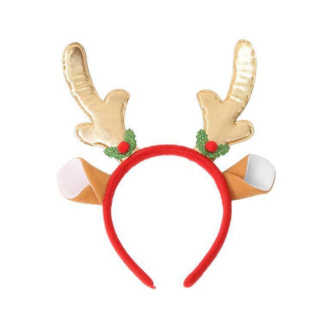 Ободок, Оленьи рожки с ушками и ягодками, 1 шт. Ободок, Оленьи рожки с ушками и ягодками, 1 шт.
