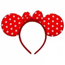 Ободок с ушками Красный в горошек