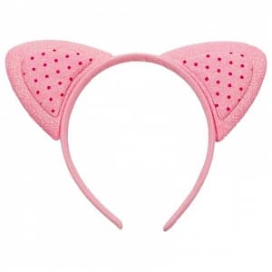 Ободок с ушками Леопард Розовые ушки