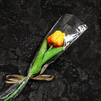 Пакет для цветов, конус, галстук, 3+12*45см