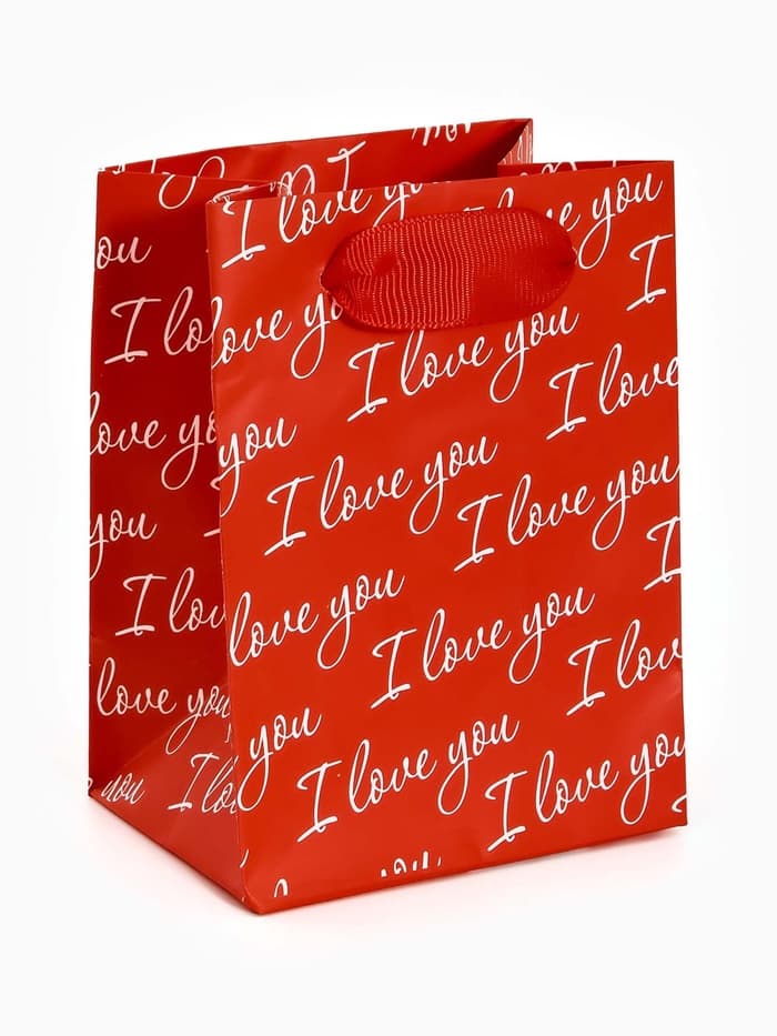 Пакет ламинированный Love you, 9×12×6.5 см