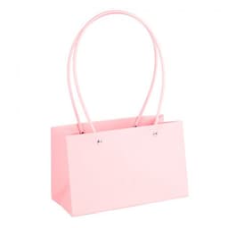 Пакет под цветы 22*10,5*13,5см Прямоугольник Розовый Бабл-гам с пластиковой ручкой