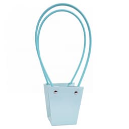 Пакет под цветы 9*6,5*10см Конус Светло-голубой с пластиковой ручкой