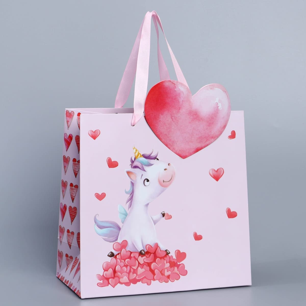 Пакет подарочный «Единорог», 22 × 22 × 10 см