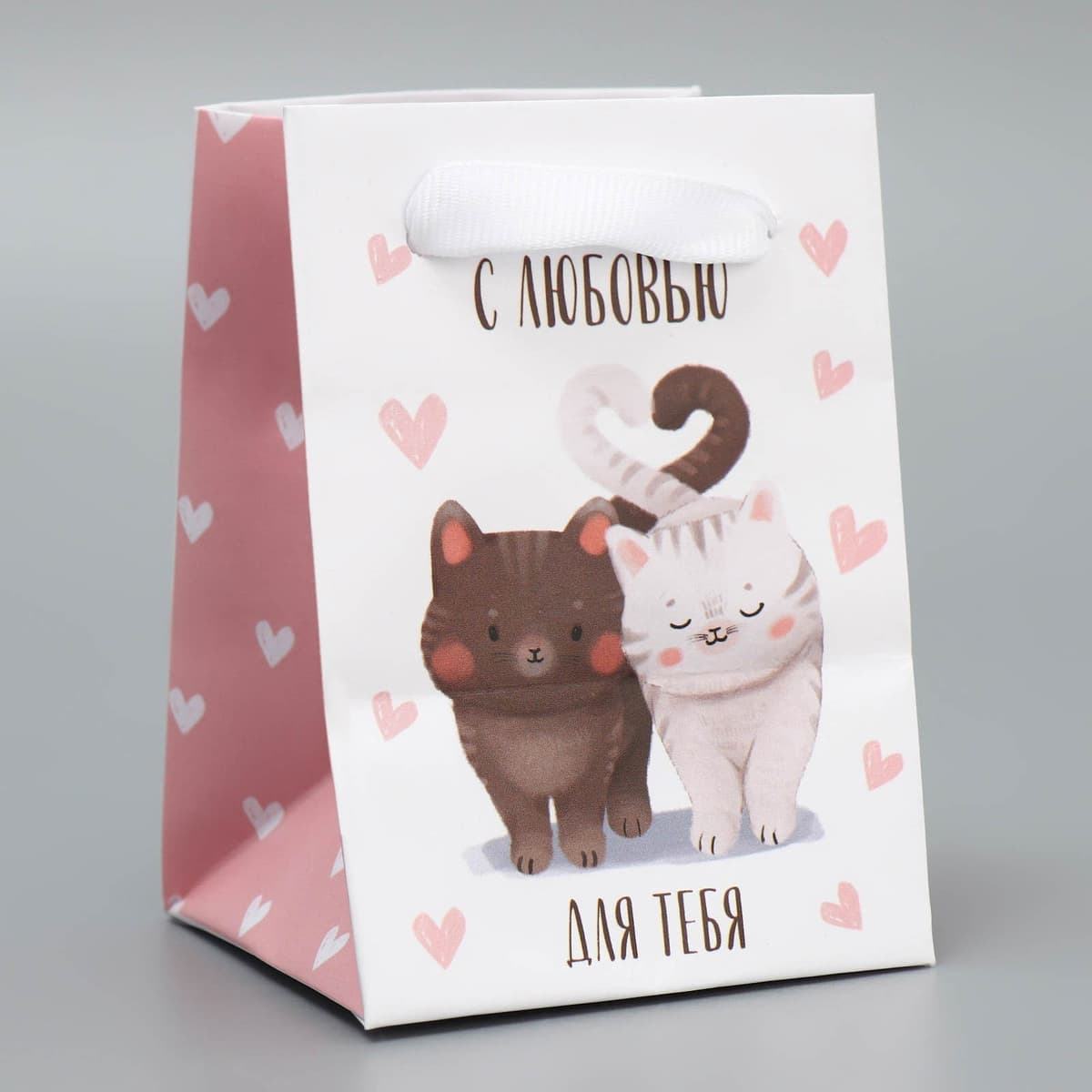 Пакет подарочный ламинированный, упаковка, «Котики», 7 х 10 х 7 см