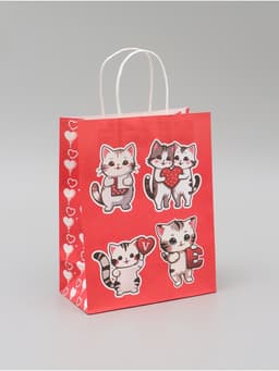 Пакет подарочный крафт Love 21×11×27 См