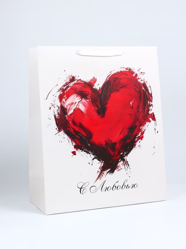 Пакет подарочный ламинированный вертикальный «С любовью», XL 40×49×19 см Пакет подарочный ламинированный вертикальный «С любовью», XL 40×49×19 см