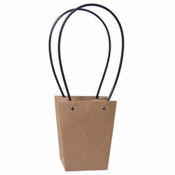 Пакет / Сумка под цветы Конус Крафт с пластиковой ручкой 13*9,5*15,5см