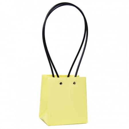 Пакет / Сумка под цветы Квадрат Кремовый с пластиковой ручкой 11.5*13*10,5см Пакет / Сумка под цветы Квадрат Кремовый с пластиковой ручкой 11.5*13*10,5см