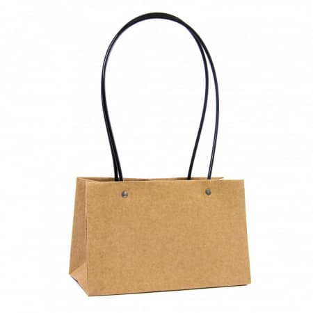 Пакет / Сумка под цветы Прямоугольник Крафт с пластиковой ручкой 22*10,5*13,5 см Пакет / Сумка под цветы Прямоугольник Крафт с пластиковой ручкой 22*10,5*13,5 см